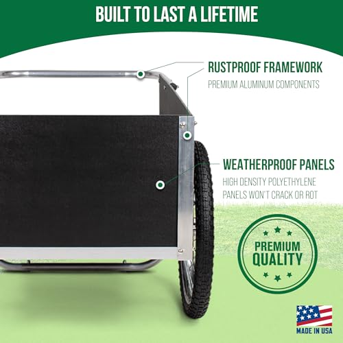 Ultimate Gardener Cart with 7 CF Capacity, Large 20-Inch Wheels for Effortless Maneuverability, and Aluminum Frame that is Strong, Lightweight, and Rustproof