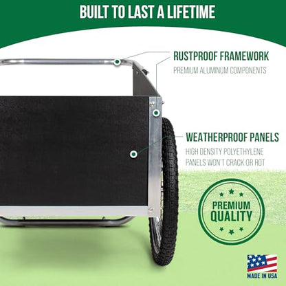 Ultimate Gardener Cart with 7 CF Capacity, Large 20-Inch Wheels for Effortless Maneuverability, and Aluminum Frame that is Strong, Lightweight, and Rustproof
