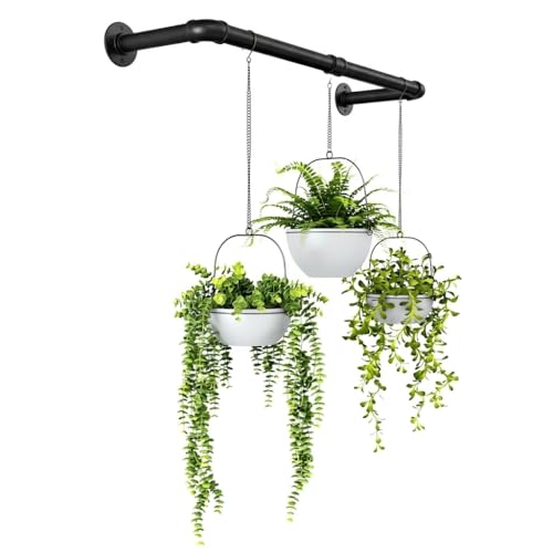 Bamworld Hanging Planters for Indoor Plants Plant Hanger Indoor - color: Black, size: 36.2 Inch (pots not included)