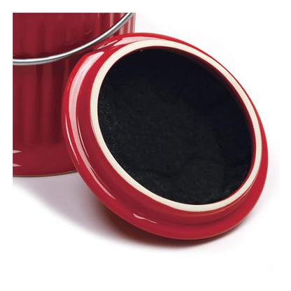 Norpro 1 Gallon Ceramic Compost Keeper, Red - color: Red
