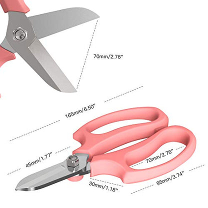 Housolution Flower Scissors, Premium Steel Garden Pruning Shears, Pink - color: Pink, size: 1 Pack