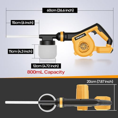 Electric Diatomaceous Earth Duster Compatible for DeWalt 20V/60V Battery - color: Yellow