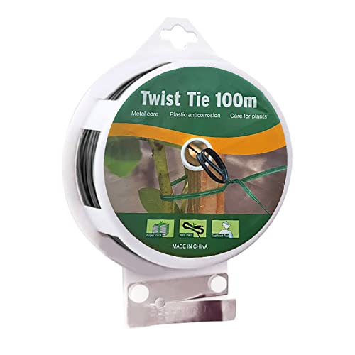 Twist Tie, 328 Feet (100m), Black Cable Ties with Cutter, Garden Plant Ties Reusable, for Plants, Tomatoes, Gardening - color: Black