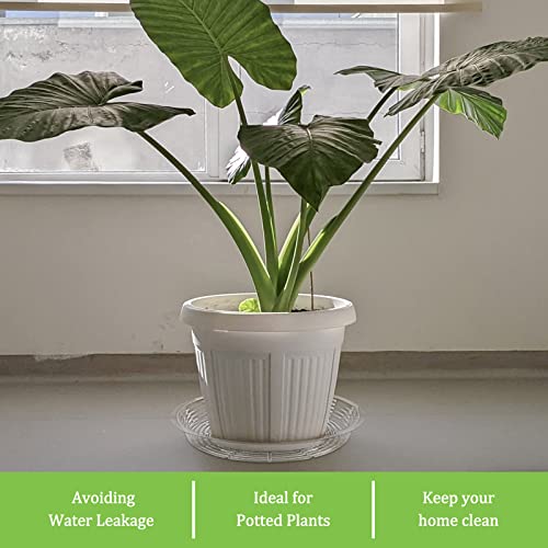 Shellwei 18 Pack 20 Inch Plastic Plant Saucers Extra Large Clear Flower Pot Drip Trays Plants Drip Tray Plant Drainage Tray Plants Saucer Trays for Indoors Outdoors - size: 20 Inch