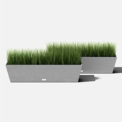 Veradek Pure Series Window Box Planter - Tapered Outdoor Planter - color: Gray, size: 36 inch - 2 Pack