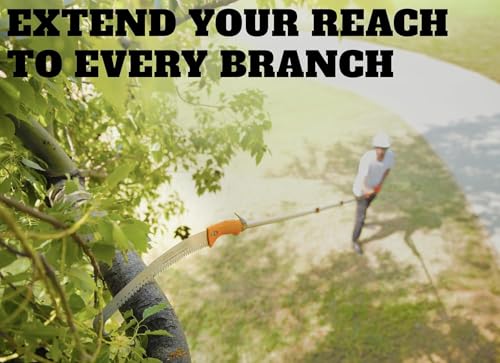 5-30 ft Telescopic Manual Pole Saw for Tree Trimming & Pruning - size: 30 feet