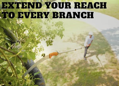 5-30 ft Telescopic Manual Pole Saw for Tree Trimming & Pruning - size: 30 feet