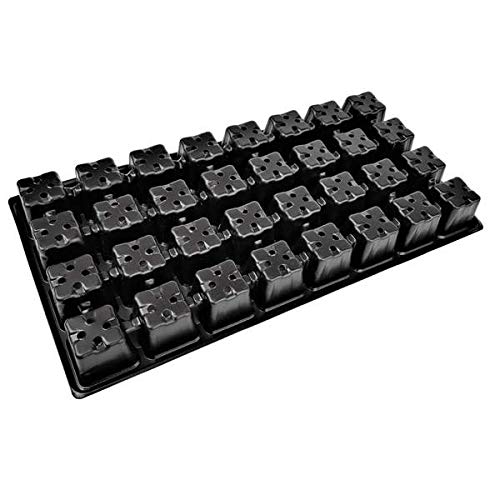 Bootstrap Farmer 32 Cell Trays (10 Pack) - 2 Inch Square Inserts for 1020 Flats, Heavy-Duty Reusable Plastic for Seed Starting & Propagation - size: 10 Cell Trays