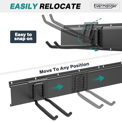 EVERHANGER Garage Tool Storage Organizer, Wall Mount Garden Tool Rack - size: 12Hooks