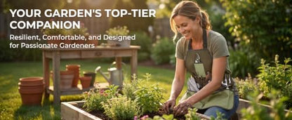 Gardening Apron with 5 Pockets Canvas Tool Apron with Adjustable Straps Waterproof Work Apron for Gardening DIY & Floral Arranging - color: Apron