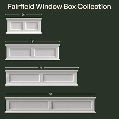 Mayne Fairfield 24in Self-Watering Rectangular Window Box Planter, Gray - color: Graphite Grey, size: 24in