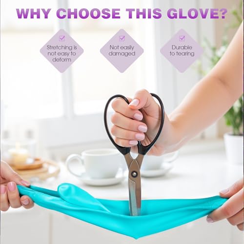 Elgood Reusable Dishwashing Cleaning Gloves with Latex free, Cotton lining,Kitchen Gloves 2 Pairs,Purple+blue Medium (Pack of 2) - color: Purple+blue, size: Medium (Pack of 4)