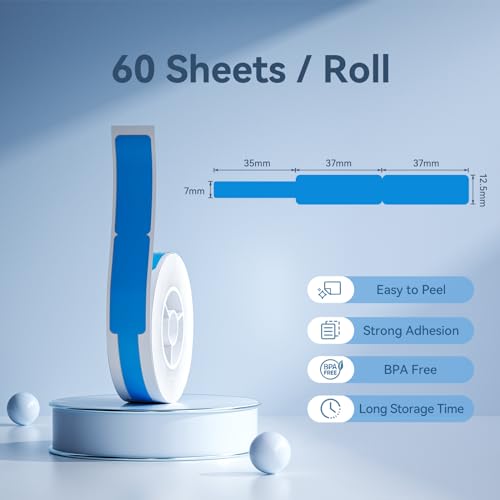 NIIMBOT Thermal Transfer Cable Label 0.49" x 4.29", for N1(B18) Label Maker - color: 0.49''×4.29''-blue Cable
