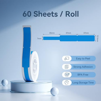 NIIMBOT Thermal Transfer Cable Label 0.49" x 4.29", for N1(B18) Label Maker - color: 0.49''×4.29''-blue Cable