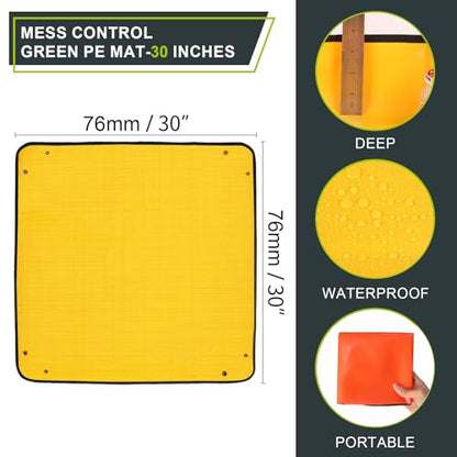 30" X 30" Large Plant Repotting Mat for Indoor Plants Potting Soil, Foldable Waterproof Plant Repotting/Potting Tray, Portable Potting Mat Gardening Tray for House Plants (Medium 30 X 30" (Orange)) - size: Medium 30 X 30" (Orange)
