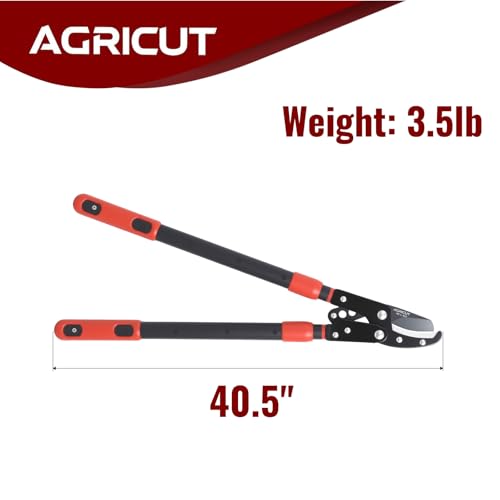 AGRICUT Telescopic Garden Loppers Anvil - Extendable Tree Trimmer 26" to 40.5" Reach, 2" Cut Capacity Heavy Duty Branch Cutter with 59HRC High Carbon Steel Teflon Blade, Loppers for Cutting Branches - style: Lopper (Extendable)