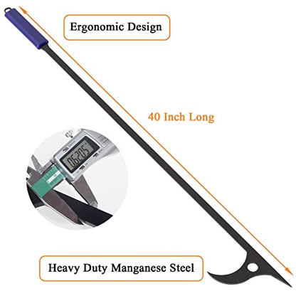 40in Fire Log Tongs Firewood Grabber and Fire Poker Set - size: 40in fire tongs poker set