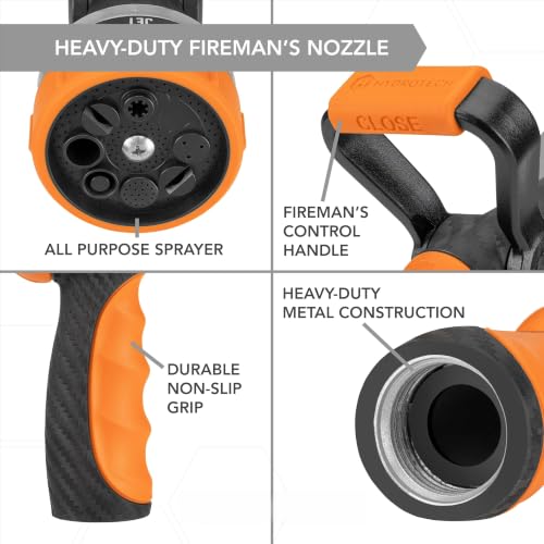 fireman hose nozzle 8 pattern, heavy duty fireman watering sprayer, 8 spray pattern garden nozzle, leakproof yard plant water nozzle, car wash fire style spray nozzle