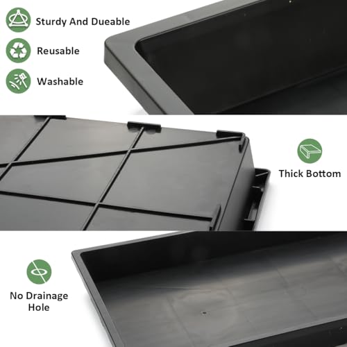 RooTrimmer 1020 Flat Seed Starter Trays 10 Pack, Plastic Nursery Pots Trays & Seeds Potting Plants Tray, Durable Carrying Seedling Starting Tray for Planting (Black) - color: Black, size: TP1020-10P