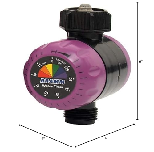 Dramm ColorStorm Premium Water Hose Timer, Mechanical, Turns Water Off Automatically, Up to 120 Minutes of Run Time, Compact for Lawn, Drip, Soaker Hose and Garden, Berry - color: Berry