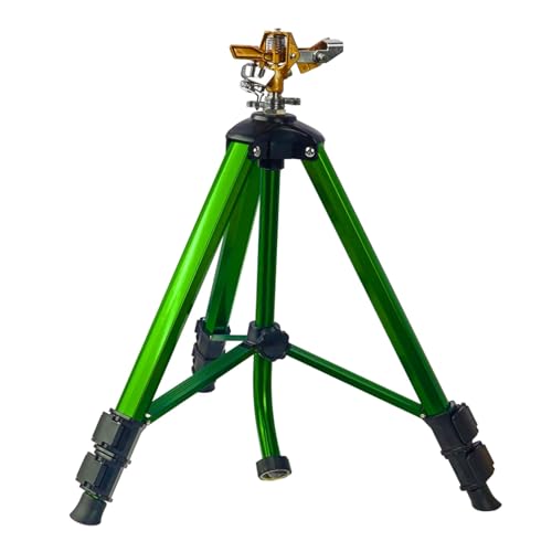 LIULO TOOL Impact Sprinkler on Tripod Base, Tripod Sprinklers with Head, 360 Degree Large Area Irrigation with Extension Legs Flip Locks, Heavy Duty 3/4" Connector for Lawn Yard Garden - size: 1 Pack