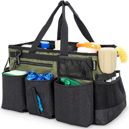 IBVIVIC Wearable Cleaning Caddy Bag for Cleaning Supplies, Green - color: Green