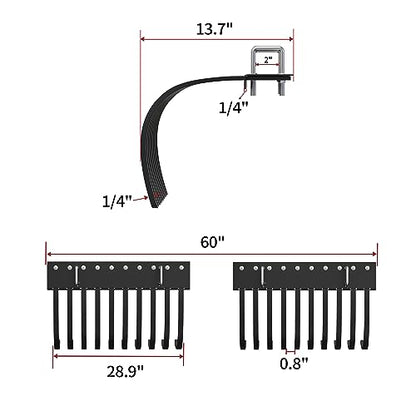 YITAMOTOR ATV/UTV Landscape Rake, Fits for ATV/UTV Manual Implement Lift - style: ATV Landscape Rake Implement