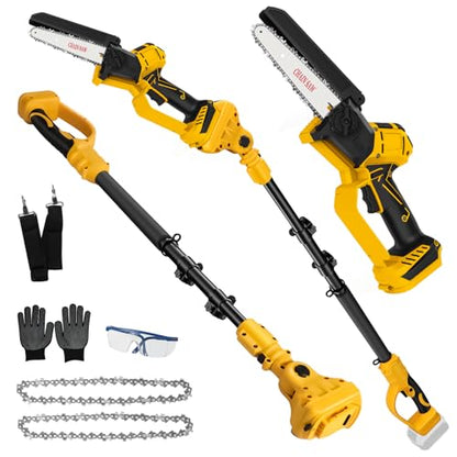 2-in-1 6" Pole Saw for Dewalt 20V MAX Battery 8.5 FT Extension