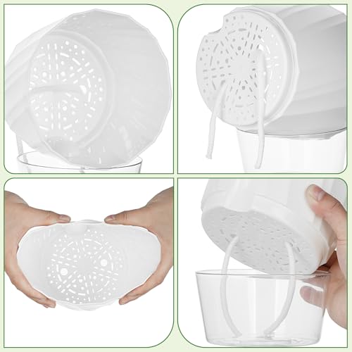 KIMCHOMERSE Self Watering Plant Pots, 6 Inch Indoor Plant Pots 6 Pack - color: White, size: 6 Inch Set of 6