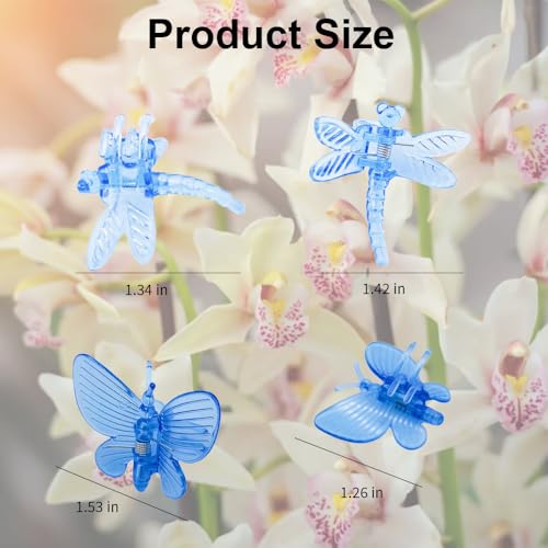 60 Pcs Plant Orchid Clips Kit Butterfly Vine Clips Dragonfly Orchid Support Clips Garden Plant Clips for Support Flower Vine Orchid, Mix Color