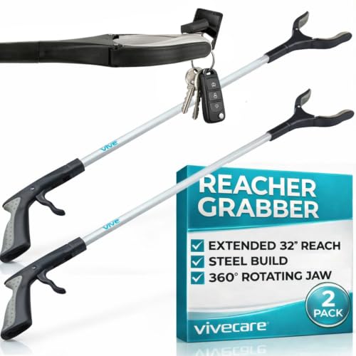 Vive Reacher Grabber Tool - 32" Extra Long Pickup Aid (2 Pack) - Trash - size: 32 Inch (Pack of 2)