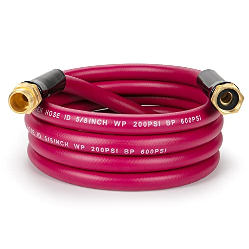 WELLUCK Garden Hose 5/8 in x 10 ft, Heavy Duty Durable Anti Kink Flexible Garden Water Hose for Drinking Water Safe BPA Free, All-weather Lightweight Water Hose for Garden RV Camper Marine - size: 5/8 in x 10FT, style: Pink