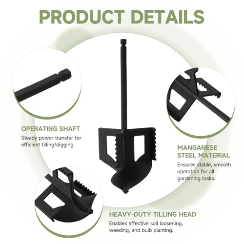 4-in-1 Soil Cultivator for 3/8" Hex Drive Drill