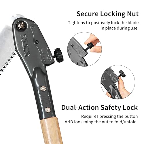 Folding Saw, Wooden Handle - color: 31in
