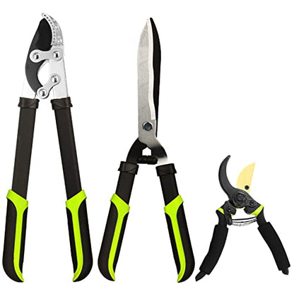 YRTSH Loppers Hedge Clippers & Pruners Combo Set 3-Piece Hedge Shears