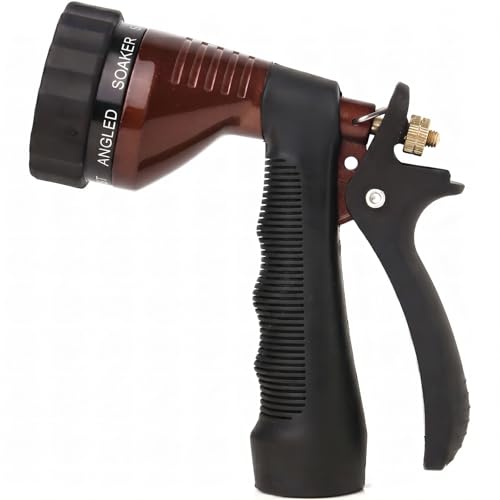GREEN MOUNT Water Hose Nozzle Spray Nozzle, Metal Garden Hose Nozzle with Adjustable Spray Patterns, Perfect for Watering Plants, Washing Cars - color: Bronze