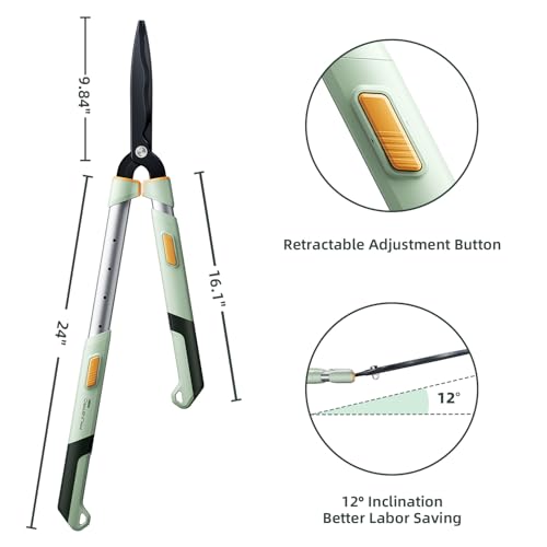 PrunePro® Extendable Hedge Shears Lightweight Ultra Sharp Blade for Bushes