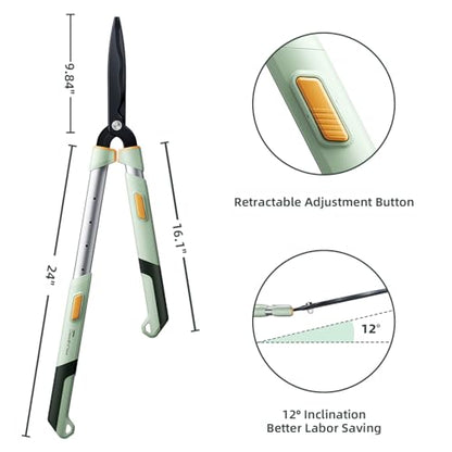 PrunePro® Extendable Hedge Shears Lightweight Ultra Sharp Blade for Bushes