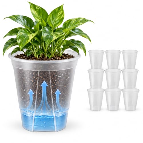 Self Watering Nursery Pots, 10 Pack, Clear, 4.72 Inch