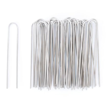 Atlantic Stainless Steel Landscape Staples Garden Stakes. (6"-U-40pcs) - size: U-shaped 6"x40pcs