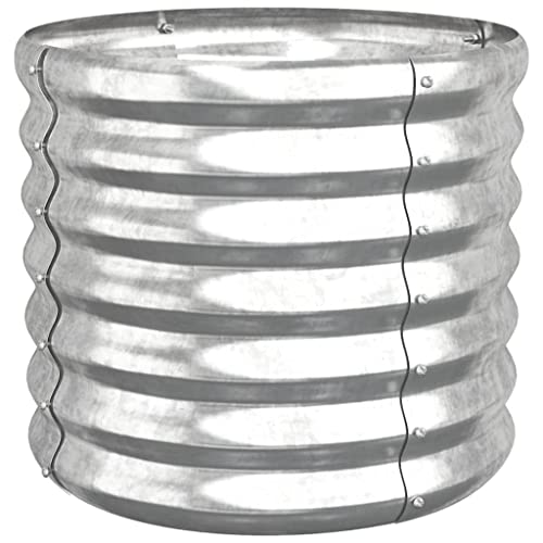 vidaXL Garden Planter Galvanized Steel 15.7"x15.7"x14.2" Silver