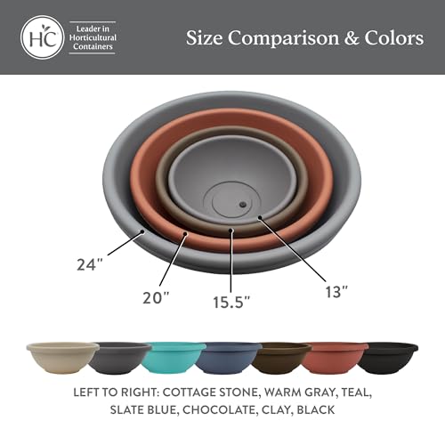 The HC Companies Garden Bowl Shallow Garden Bowl, 20 Inch, Black, 2-Pack - color: Black, size: 20", style: Pack of 2