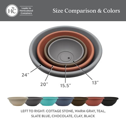The HC Companies Garden Bowl Shallow Garden Bowl, 20 Inch, Black, 2-Pack - color: Black, size: 20", style: Pack of 2