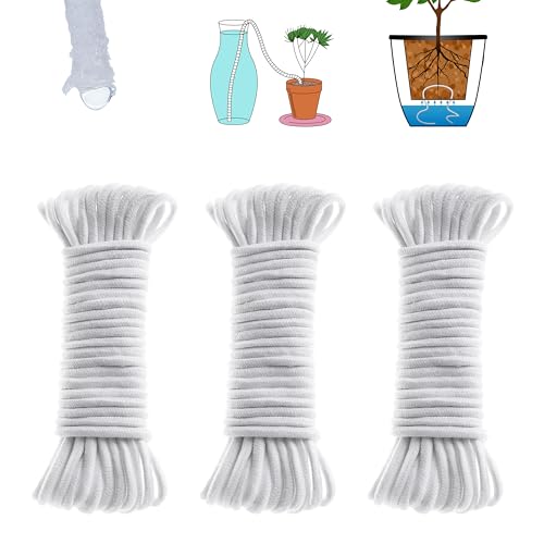 ORIMERC 150 feet 1/4 inch Self Watering Capillary Wick Cord Vacation Plant Sitter Hydroponic Wicking Self-Watering Planter Pot Automatic Water System Device Potted Violet Auto Seedling Waterer Rope - size: 150 feet (1/4 inch)