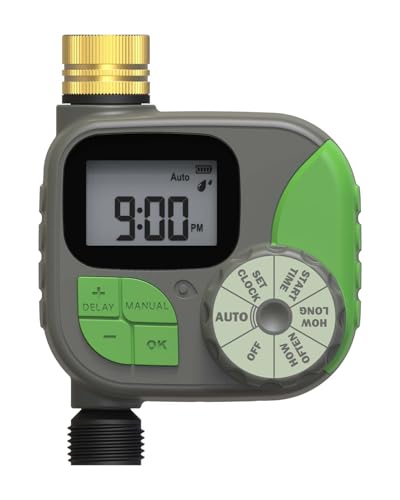 Sprinkler Timer Water Timer for Garden Hose, Automatic Watering System Low Power Consumption, One Year Standby Time, Rain Delay Watering Schedule, Easy Installation, Outdoor Waterproof
