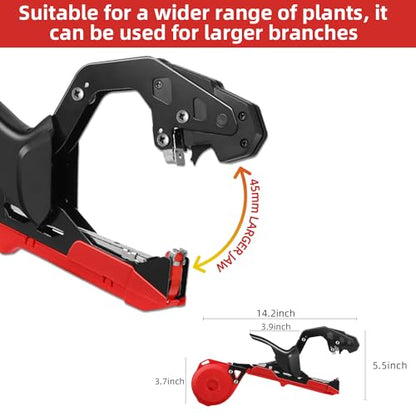 Plant Tying Machine, Lightweight Plant Tying Tape Tool to Tie Up Vine Quickly, Plant Tie Tapener Gun with Tapes and Staples, Red - style: Red