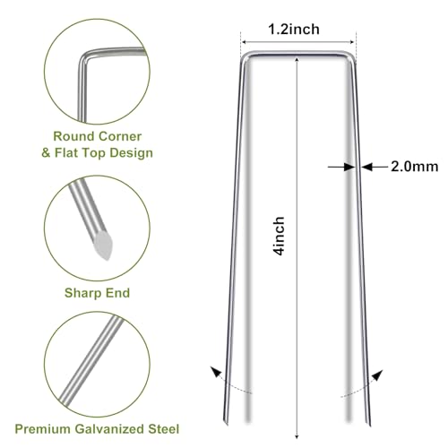 Whonline 560 Pack Landscape Staples 4 Inch, 12 Gauge Garden Staples - color: 4 Inch-560 Pcs