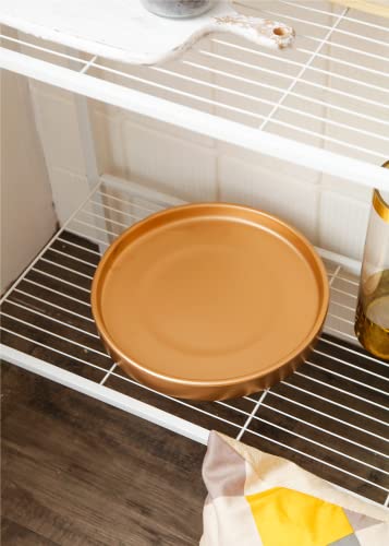 12 Inch Large Ceramic Saucer - Drainage Tray for Plant Pot (Gold) - color: Gold, size: 12 Inch