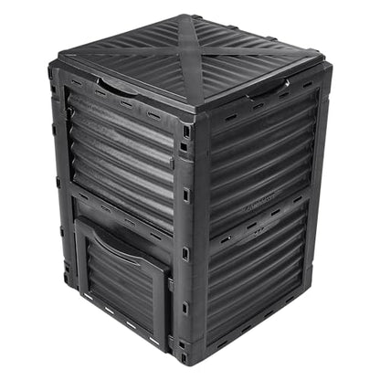 VEVOR Garden Compost Bin 80 Gal, BPA Free Composter, Large Capacity Outdoor Composting Bin with Top Lid and Bottom Door, Easy Assembling, Lightweight, Fast Creation of Fertile Soil - style: 80 Gallon