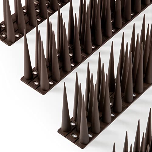 OFFO Bird Spikes Pigeon Outdoor Spikes for Cat Keep Birds Raccoon Woodpecker Away Covers 8 Feet(2.44m), Brown - color: Brown, size: 8 Feet